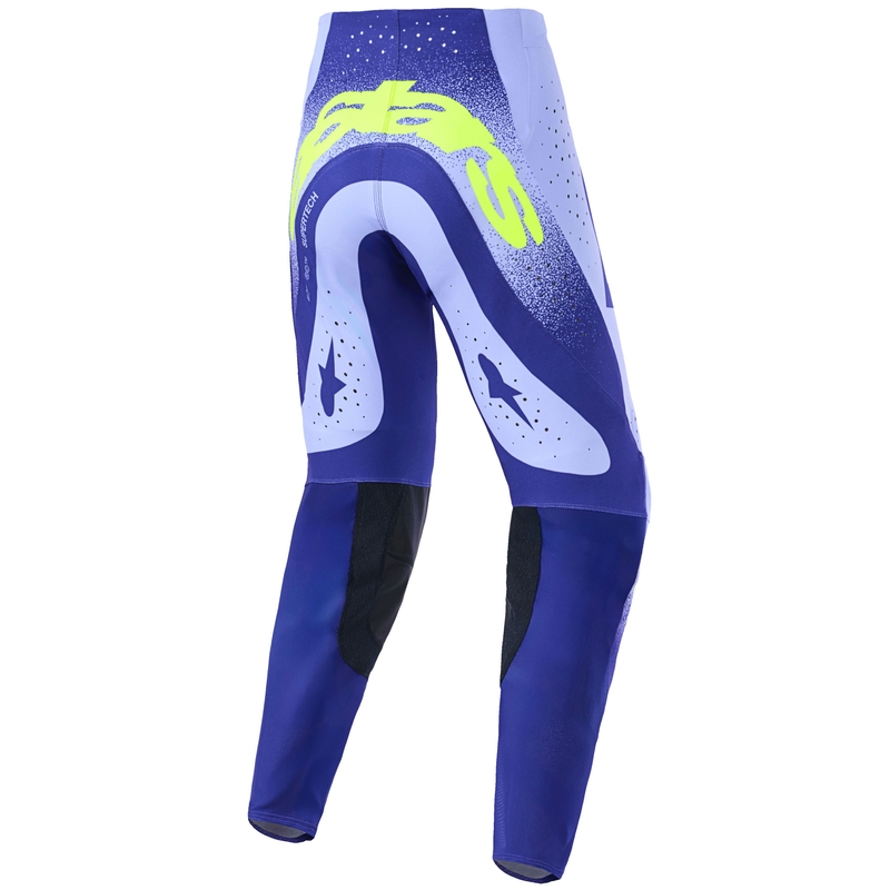 Alpinestars Supertech Scenz motocross nadrág lila-fluo sárga