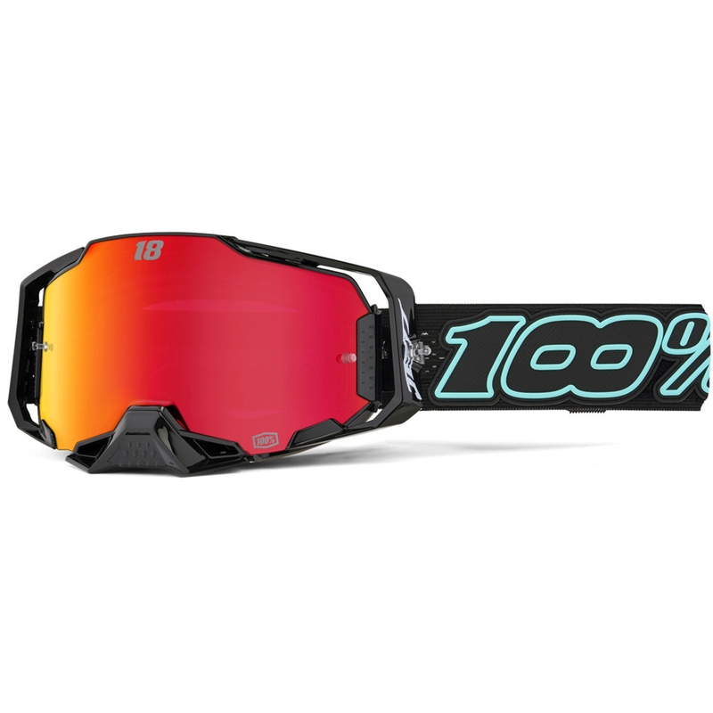 100% Armega Hiper Jett Special motokrossz szemüveg piros plexivel