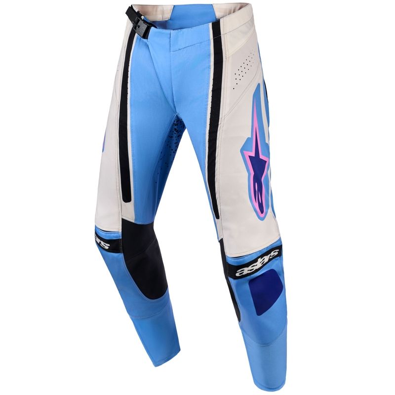 Alpinestars Stella Techstar Nomur női motokrossz nadrág világoskék-fehér offwite-fekete-rózsaszín