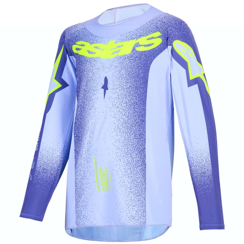 Alpinestars Supertech Scenz gyerek motokrossz mez lila-fluo sárga