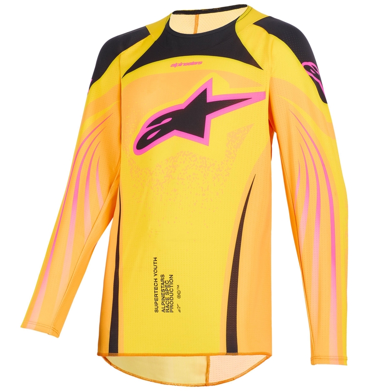 Alpinestars Techstar Nomur gyerek motokrossz mez narancssárga-sárga-rózsaszín