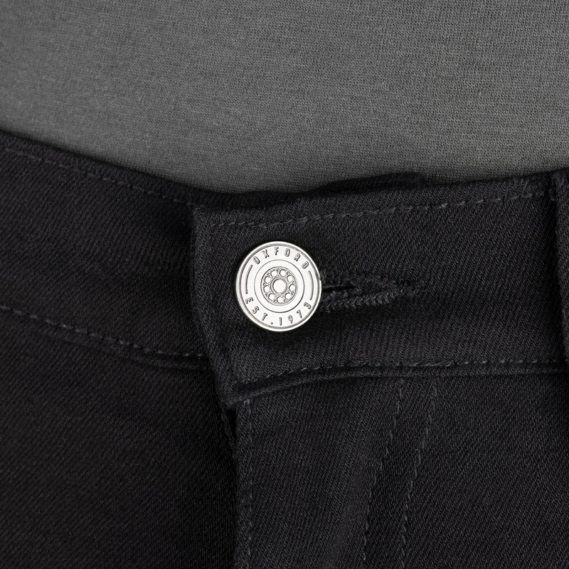 OXFORD ORIGINAL APPROVED SUPER STRETCH JEANS AA SLIM FIT rövidített motoros farmernadrág fekete