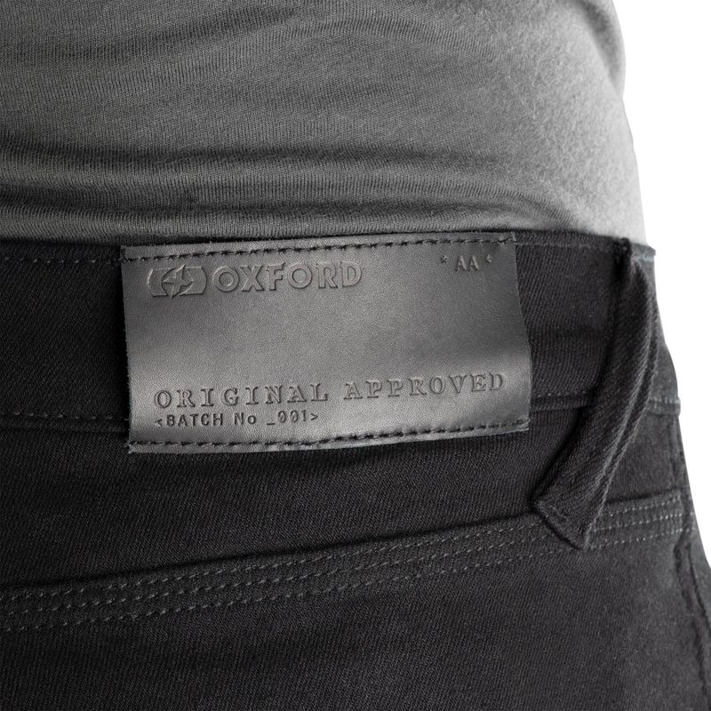 OXFORD ORIGINAL APPROVED SUPER STRETCH JEANS AA SLIM FIT rövidített motoros farmernadrág fekete