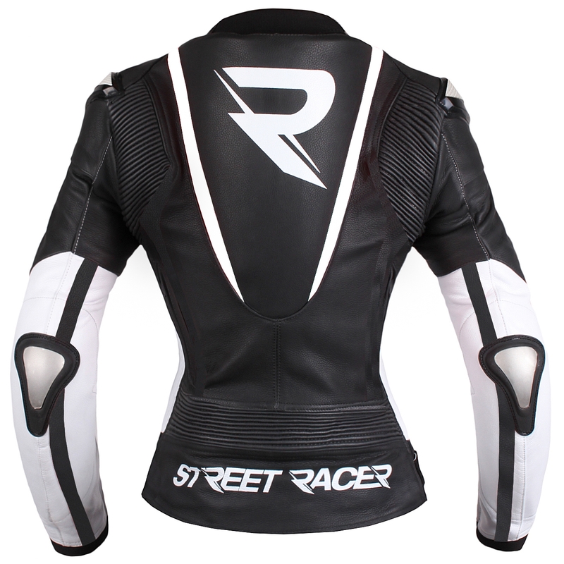 Női motoros kabát Street Racer Electra fekete-fehér kiárusítás