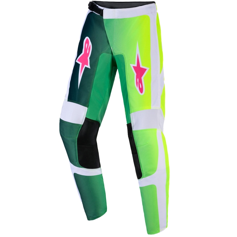 Alpinestars Fluid Portl gyerek motokrossz nadrág zöld-fehér-fekete