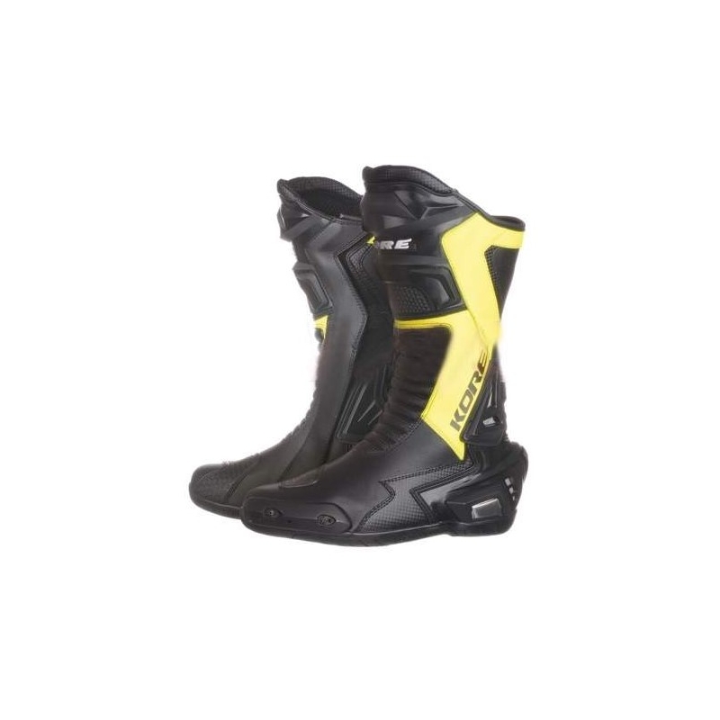 Kore Sport fekete fluo motoros csizma sárga eladás