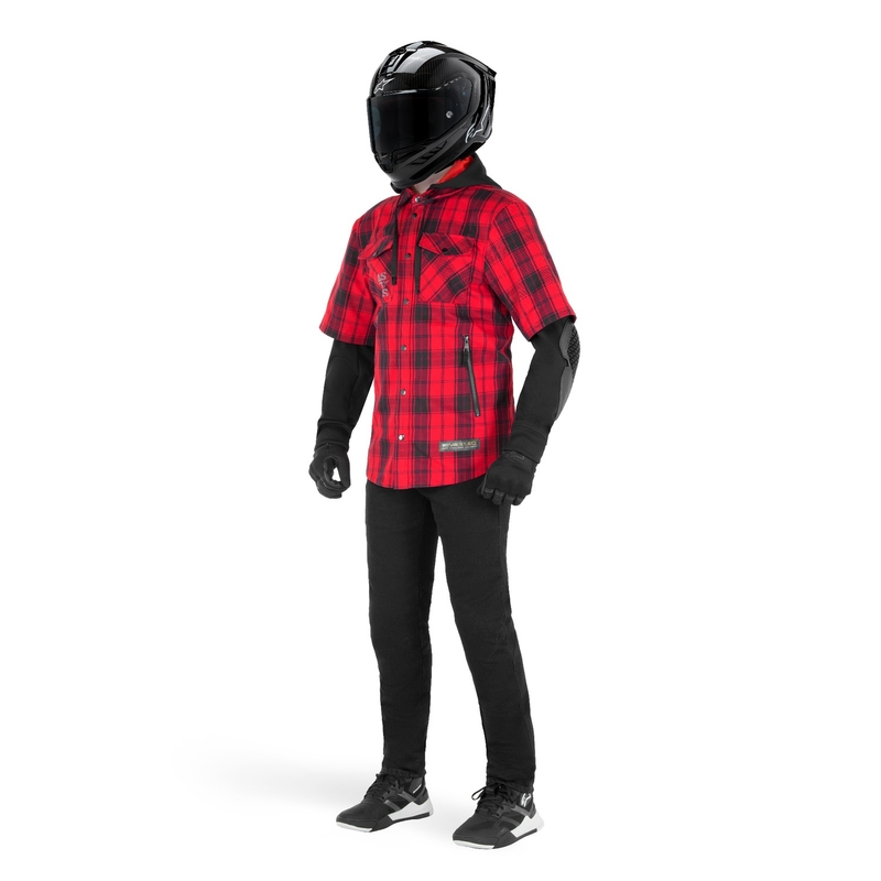 Alpinestars MO.ST.EQ Tartan motoros ing piros-fekete