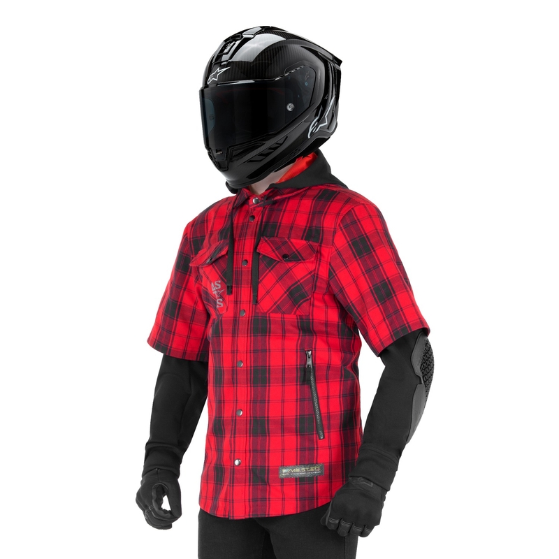 Alpinestars MO.ST.EQ Tartan motoros ing piros-fekete
