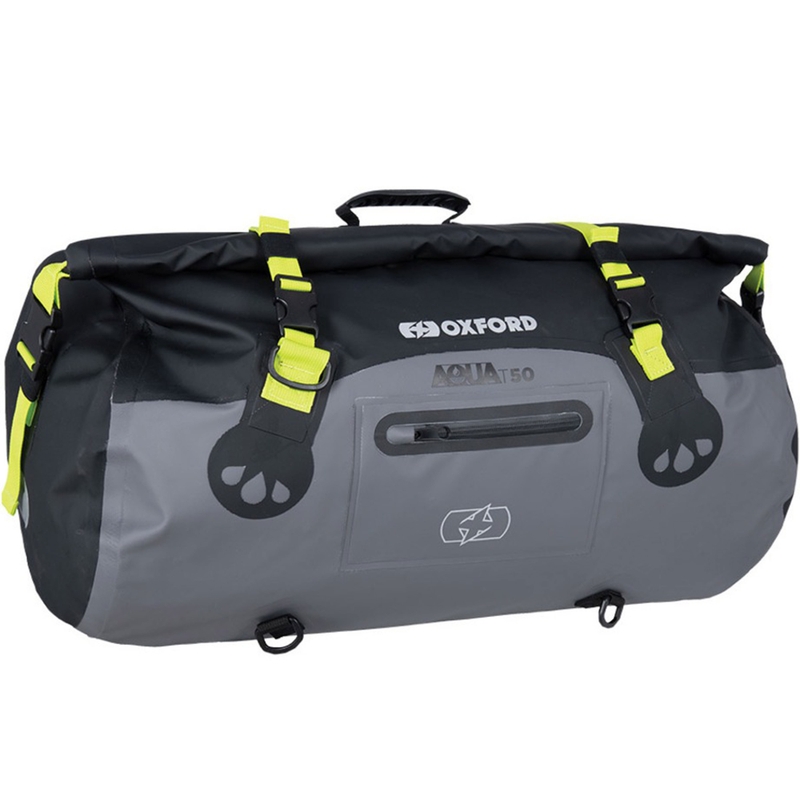 Oxford Aqua T-50 Roll Bag vízálló táska fekete-szürke-fluo sárga 50 l