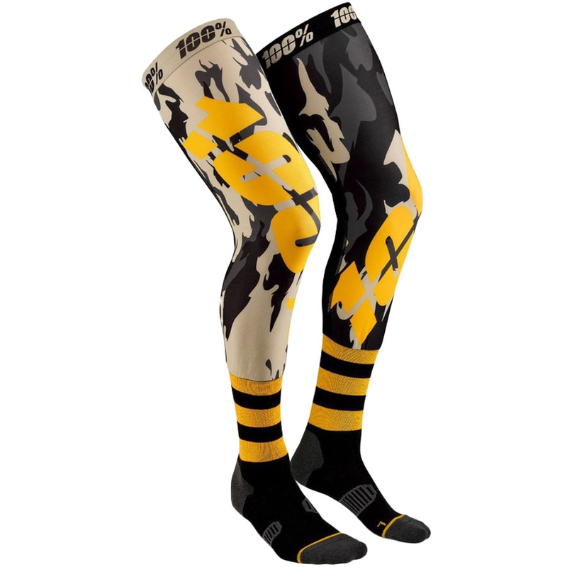 100% - USA REV térd feletti zokni fekete-desert-sárga