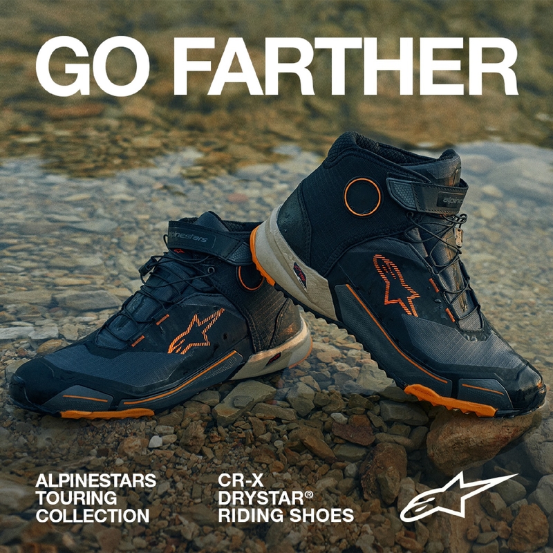 Alpinestars CR-X Drystar motoros cipő fekete-barna-narancssárga