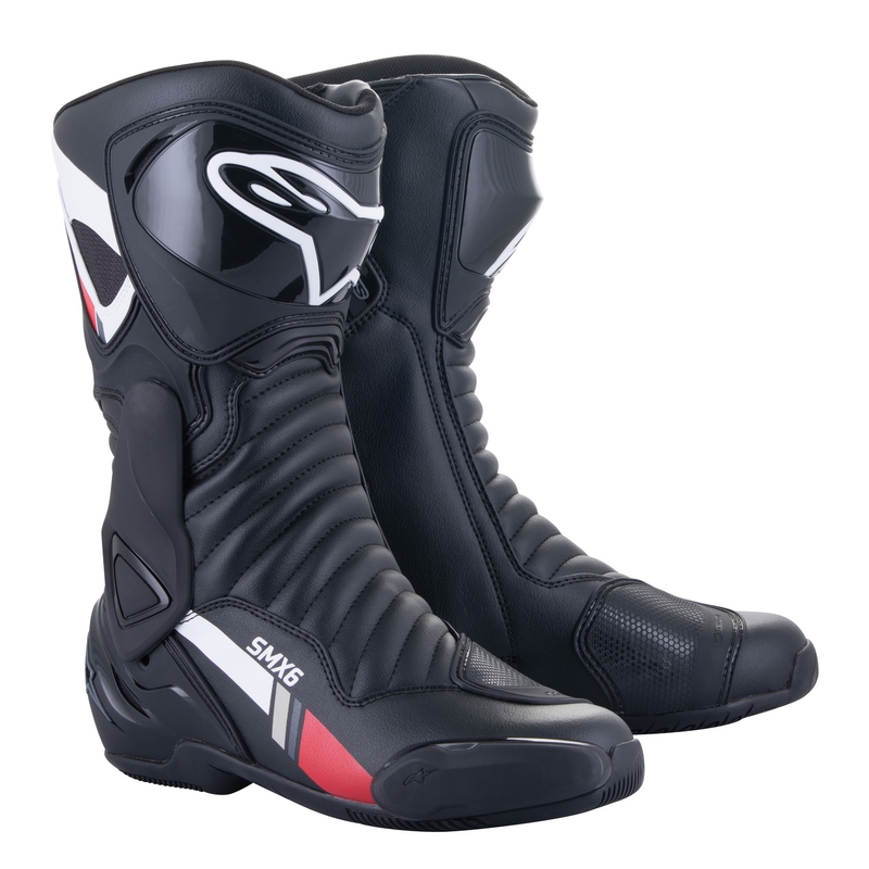 Alpinestars S-MX 6 motoros csizma fekete-fehér-szürke-piros
