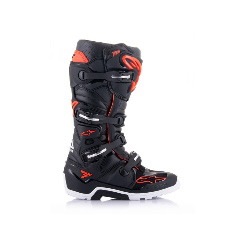 Alpinestars Tech 7 Enduro motokrossz csizma-fluo piros-fehér
