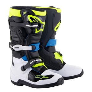 Dětské boty na motorku Alpinestars Tech 7 S černo-bílo-žluto fluo-modré