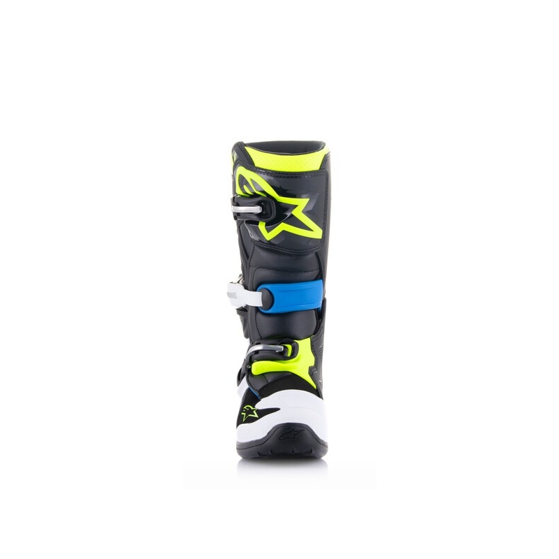 Alpinestars TECH 7 S gyerek motocrossz csizma fekete-fehér-fluo sárga-kék