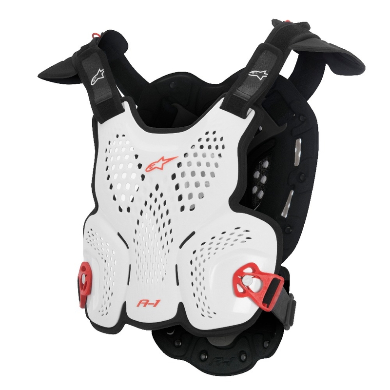 Alpinestars A-1 Roost Guard CE2 testprotektor fehér-fekete-piros