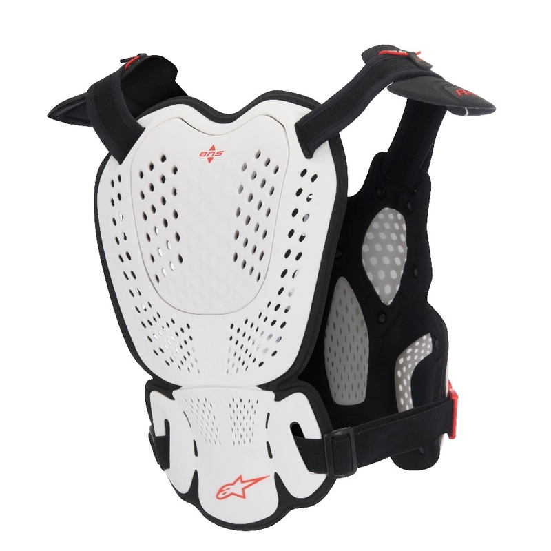 Alpinestars A-1 Roost Guard CE2 testprotektor fehér-fekete-piros