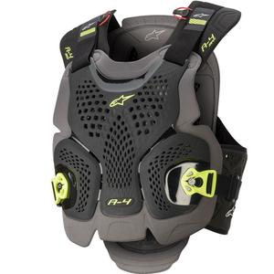 Chránič hrudníku Alpinestars A-4 MAX černo-antracitovo-fluo žlutý