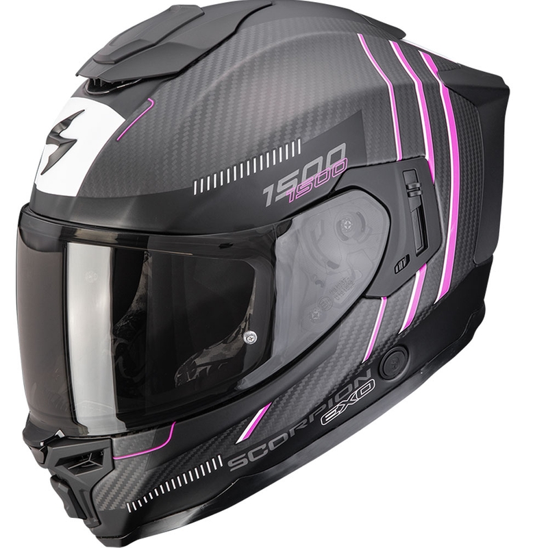 Scorpion EXO-1500 Carbon Air Zity zárt motoros bukósisak matt fekete-rózsaszín