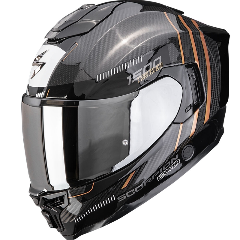 Scorpion EXO-1500 Carbon Air Zity zárt motoros bukósisak fekete-réz