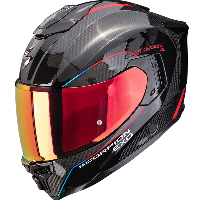 Scorpion EXO-1500 Carbon Air Mundi zárt motoros bukósisak fekete-piros