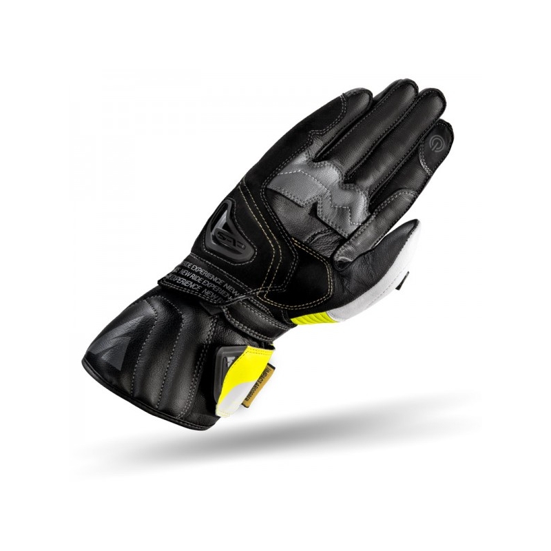 Shima STR-2 motoros kesztyű fekete-fehér-fluo sárga