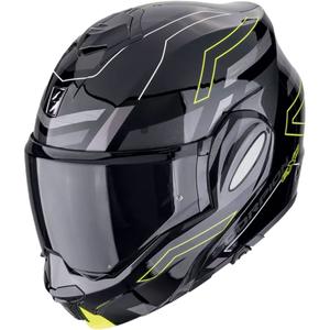 Scorpion EXO-TECH EVO CONQUER felhajtható motorkerékpár sisak fekete-fluo sárga