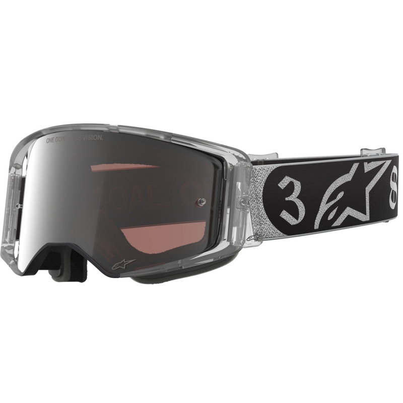 Alpinestars Supertech Vision DNGR38 XXV motokrossz szemüveg fekete-ezüst, tükörezüst plexivel