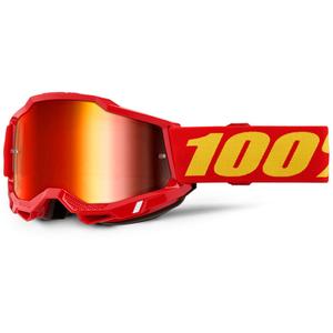 100% ACCURI 2 motokrossz szemüveg piros piros plexivel