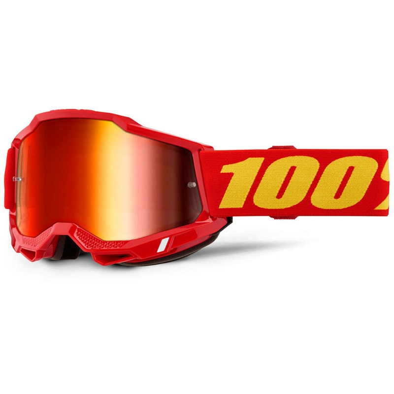 100% ACCURI 2 motokrossz szemüveg piros piros plexivel