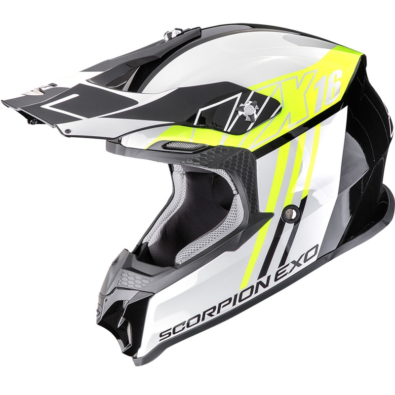 Scorpion VX-16 EVO Air Lignes motokrossz bukósisak fekete-fluo sárga