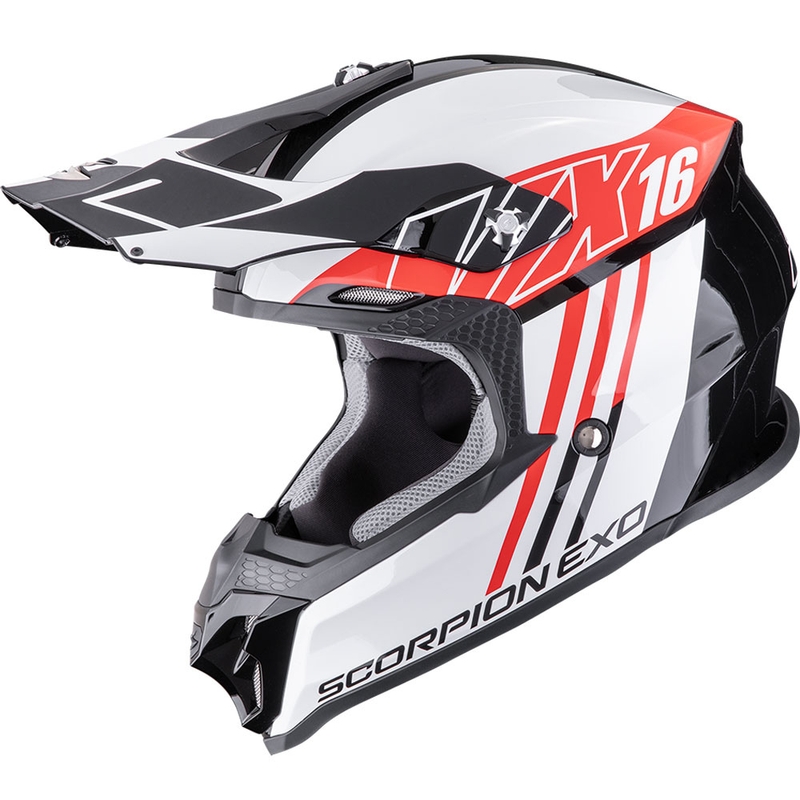 Scorpion VX-16 EVO Air Lignes motokrossz bukósisak fekete-piros