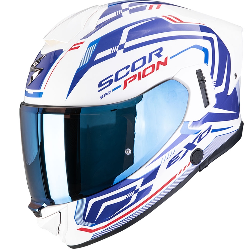 Scorpion EXO-530 Air Slope zárt motoros bukósisak fehér-kék-piros