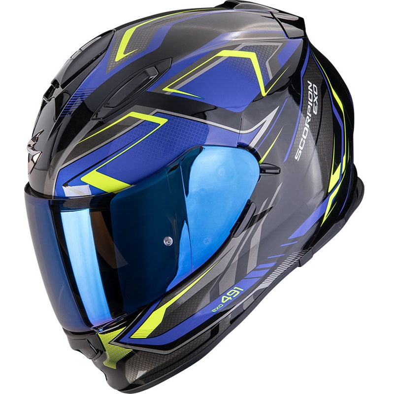 Scorpion EXO-491 Zumo zárt bukósisak fekete-kék-fluo sárga