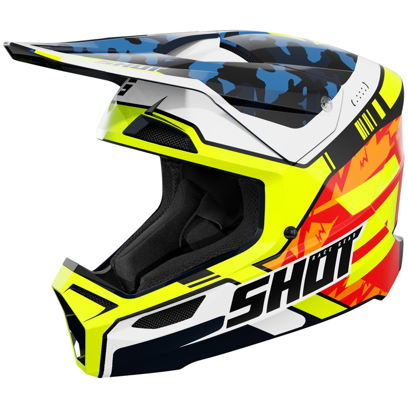 Shot Furious Flash motokrossz bukósisak fényes kék-fluo sárga