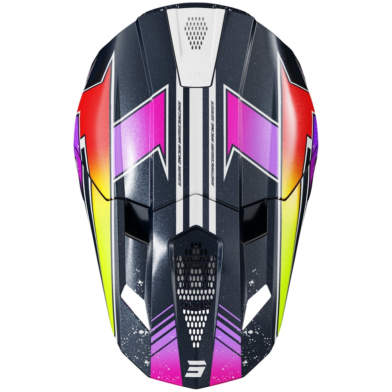 Shot Lite Racing motokrossz bukósisak gyöngyházkék–fluo sárga