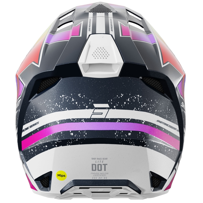 Shot Lite Racing motokrossz bukósisak gyöngyházkék–fluo sárga