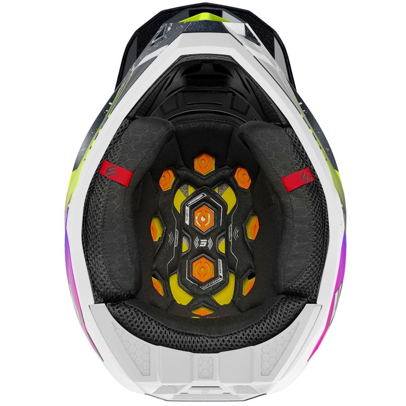 Shot Lite Racing motokrossz bukósisak gyöngyházkék–fluo sárga