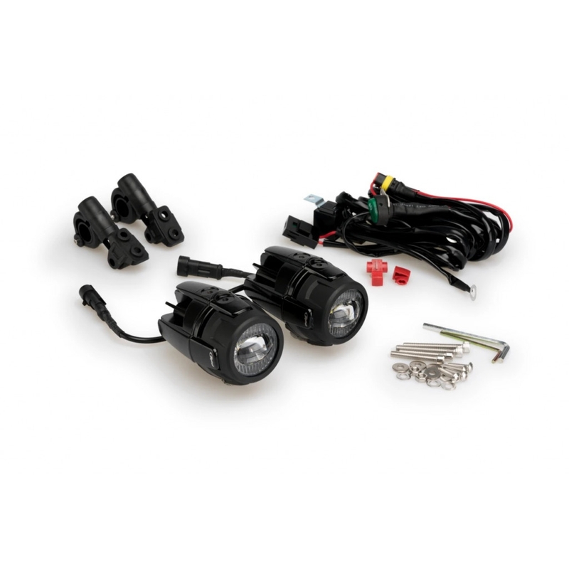 Auxiliary LED lights PUIG fekete homologated, set