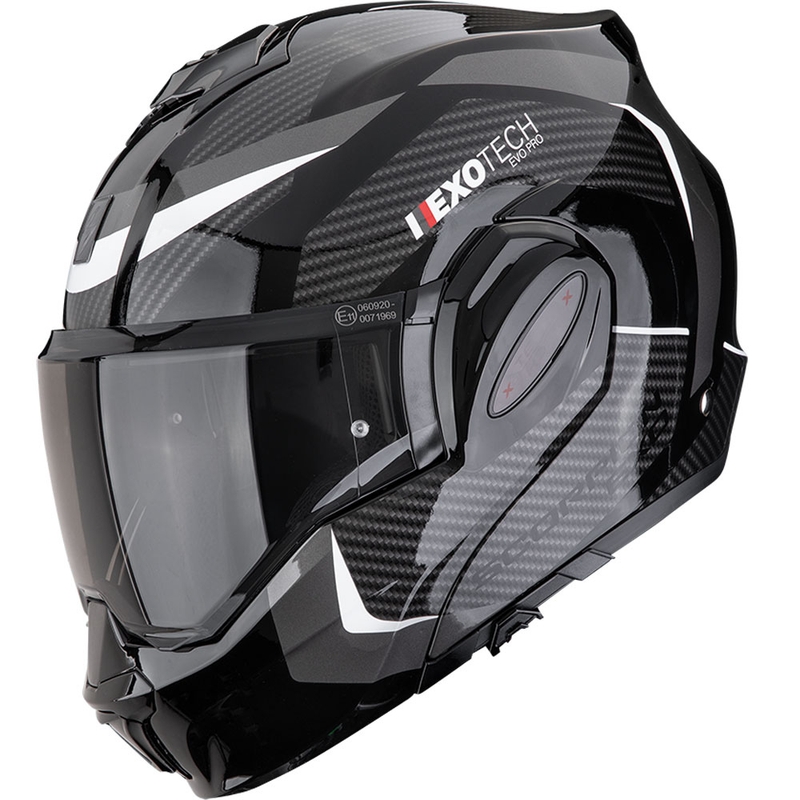 Scorpion EXO-TECH EVO PRO Accuti hátrahajtható állú bukósisak fekete-ezüst