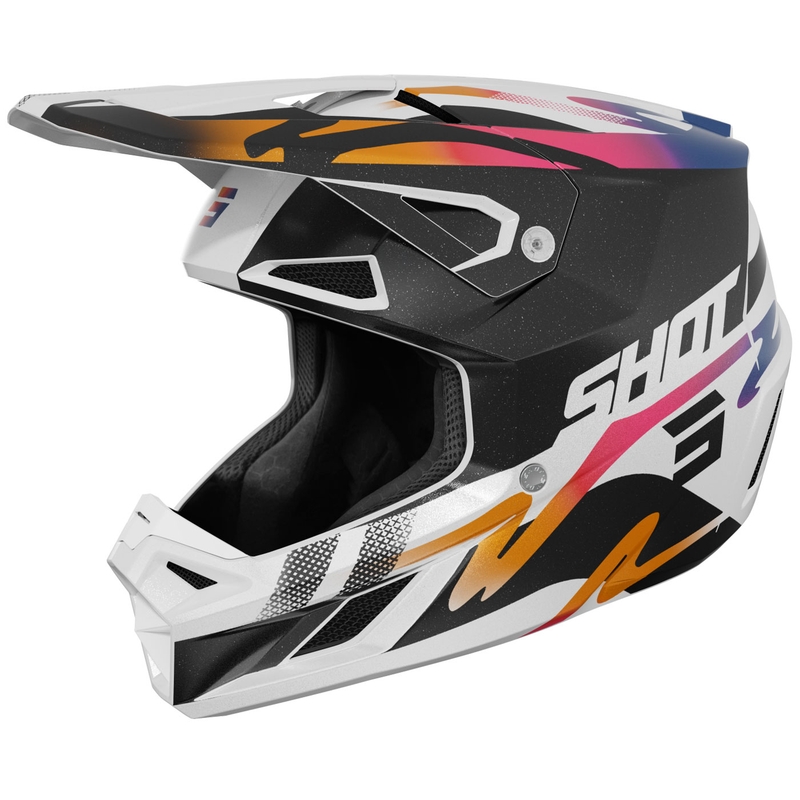 Shot Speed Wave motokrossz bukósisak gyöngyházfekete-fehér