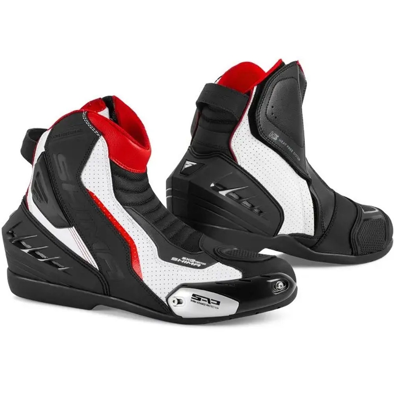 Shima SX-6 rövidszárú motoros csizma fekete-fehér-piros