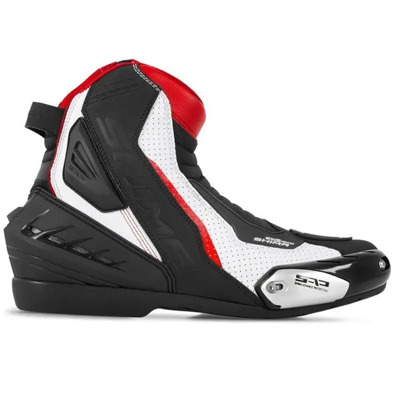 Shima SX-6 rövidszárú motoros csizma fekete-fehér-piros