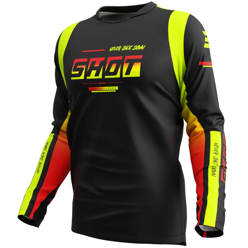 Shot Devo Block motokrossz mez fluo sárga