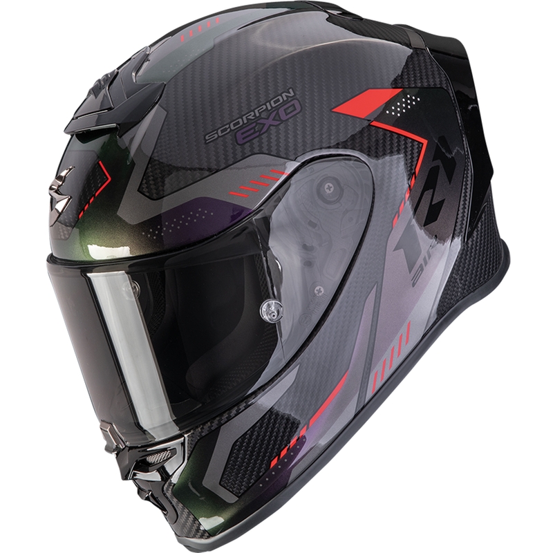 Scorpion EXO-R1 EVO II Carbon Air Propel zárt motoros bukósisak fekete-chameleom