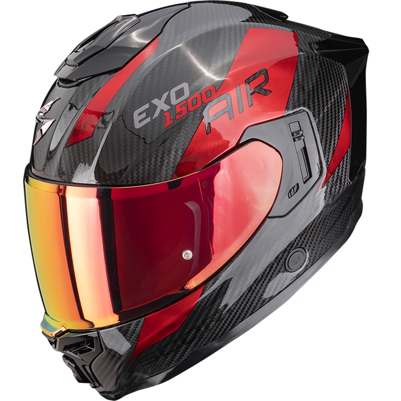 Scorpion EXO-1500 Carbon Air Platted zárt motoros bukósisak fekete-piros