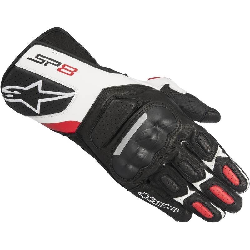 Kesztyűk Alpinestars SP-8 fekete-fehér-piros