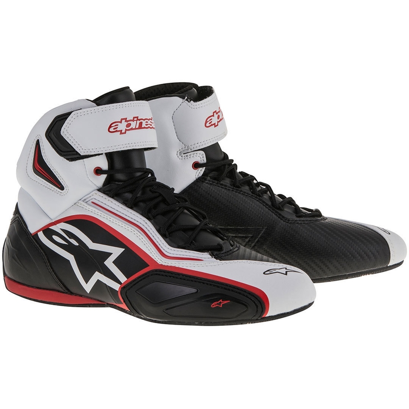 Alpinestars Faster 2 motorkerékpár csizma fekete-fehér-piros