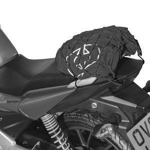 Rugalmas csomagtartó háló Oxford motorkerékpárokhoz fényvisszaverő fekete