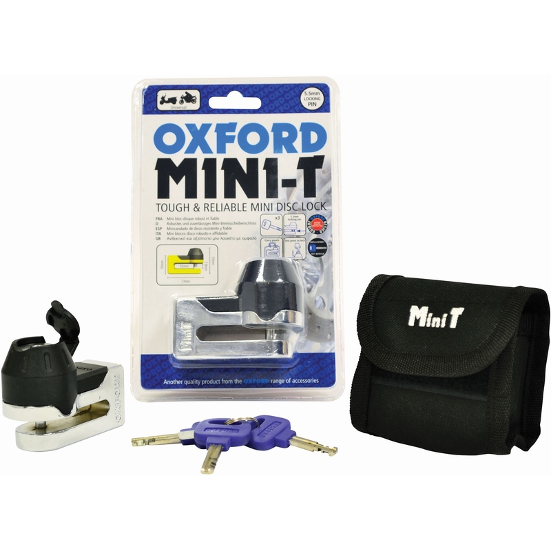 Tárcsafék zár Oxford Mini T króm